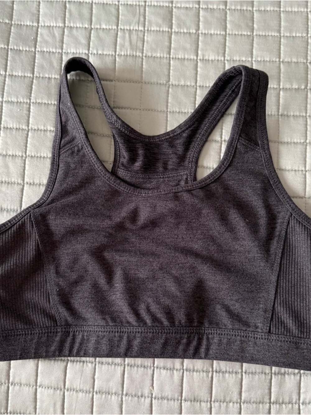 Girls Charcoal Racerback Sports Bra
